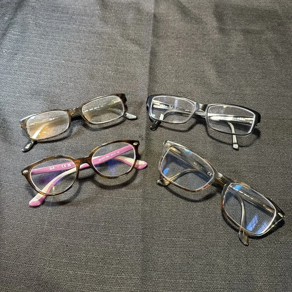 Lot‎ of 4 Ray-Ban Eyeglass Frames Only Mixed Styles Black Brown Women Men Kids